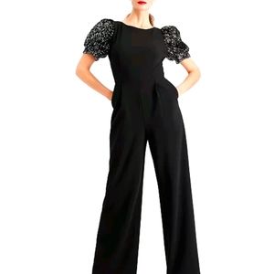 Calvin KleinSequined Puff-Sleeve Jumpsuit